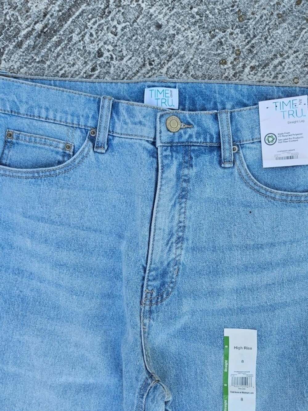 Time and Tru Women Jeans Light Wash Blue Denim Jeans Straight Leg Size 8 NWT - Picture 6 of 10